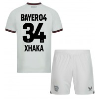 Bayer Leverkusen Granit Xhaka #34 Vonkajší Detský futbalový dres 2023-24 Krátky Rukáv (+ trenírky)
